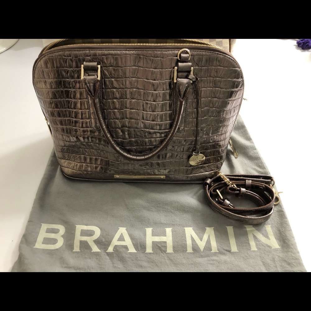 Brahmin Satchel Gunmetal Silver